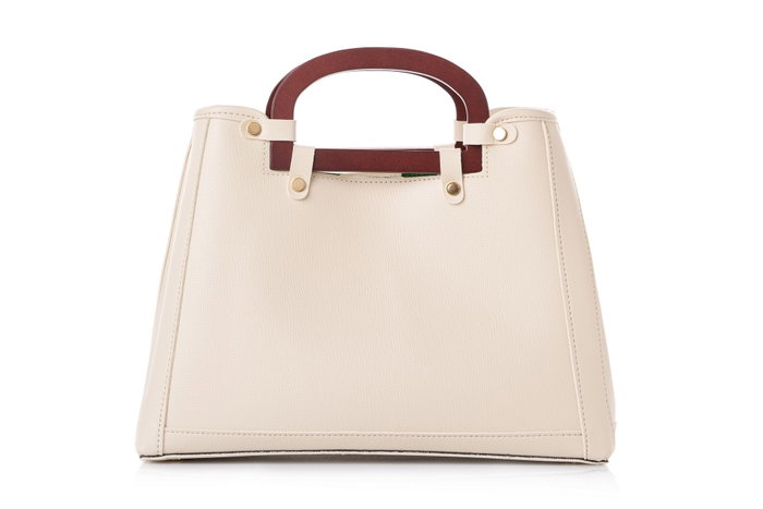 Lucky Bees 1289 Bolso Crema Cuero Polivinilo Elegante y Sofisticado para Mujer